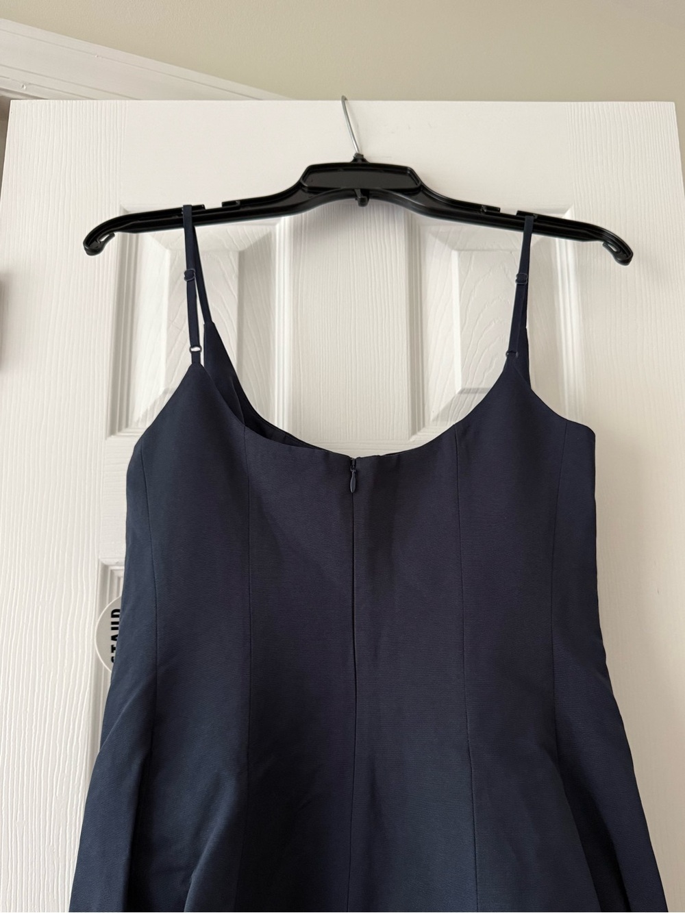 STAUD Joy Cotton Blend Gown Maxi Dress Navy Blue Side Pockets NEW with tags - Picture 4 of 7